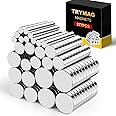 TRYMAG 277Pcs Small Magnets, 7 Different Sizes Small Strong Magnets, Multi-use Rare Earth Magnets Neodymium Disc Magnets Heavy Duty Mini Round Refrigerator Magnets for Crafts, DIY, Office, Whiteboard