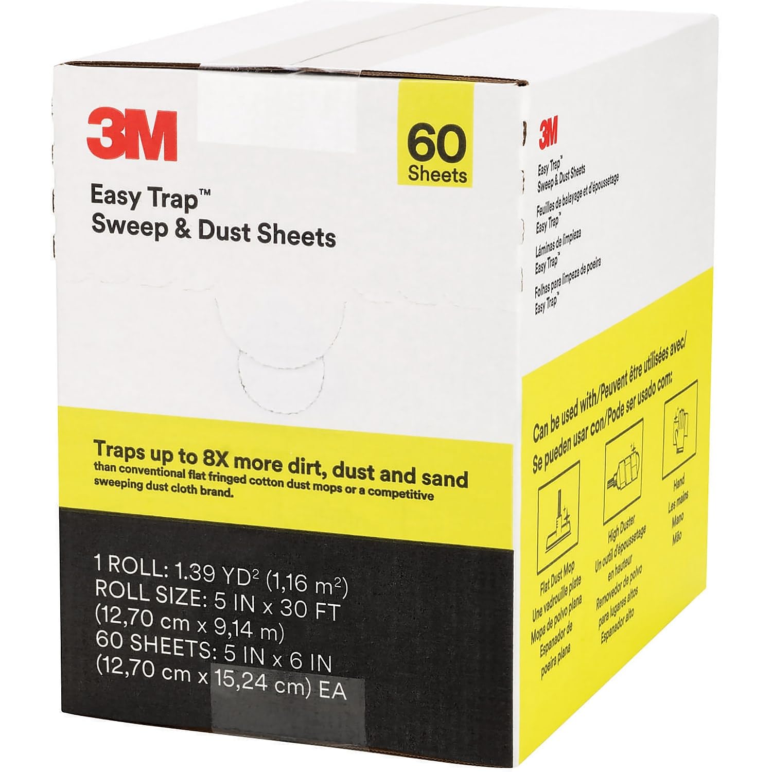 Photo 1 of 3M Easy Trap Duster Sweep and Dust Sheets, 5" x 6" Sheets, 60 Sheets/Roll
