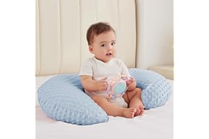 ANHEBEIBEI Nursing Pillow for Bottle and Breastfeeding, Ergonomic Comfort Nursing Essentials for Mom and Baby, Feeding Support Pillow with Removable Cover, Easier and Healthier Nursing (Blue)