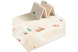 BG-BABYGO Baby Play Mat 47x47 Foldable Baby Play Mat for Playpen 50x50 Playpen Mat Reversible Foam Play Mat for Baby to Play on Floor 0.4" Crawling Baby Girl Play Mat for 50x50 Playpen(47 * 47 * 0.4)