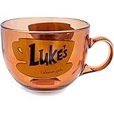Silver Buffalo Gilmore Girls Luke's Diner Glass Mug | Large Coffee Cup For Espresso, Tea, Mocha | Holds 16 Ounces