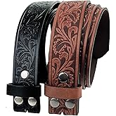 TOPACC 2 Pack Western Belts for Men Women Without Buckle Cowgirl Cowboy Belt Strap 1.5"