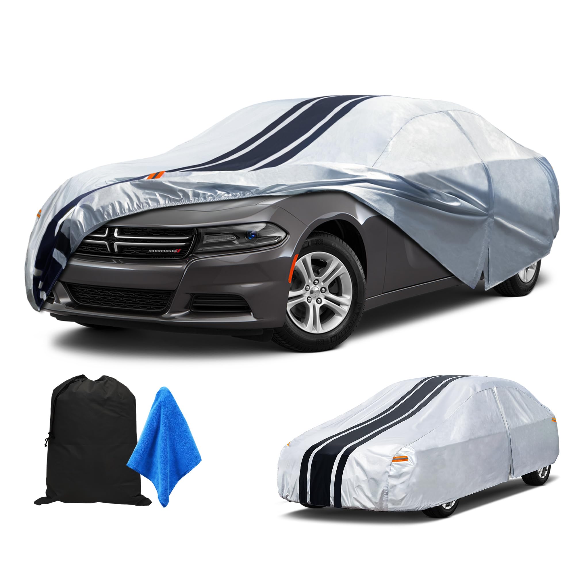 Photo 1 of [2025 Upgrade] 10-Layer Waterproof Sports/Coupe/Cabriolet Car Cover. All Weather Full Outdoor Covers. Dodge Challenger, Sebring, Firebird Etc. Size A5 (Length 194 to 203 inch)
