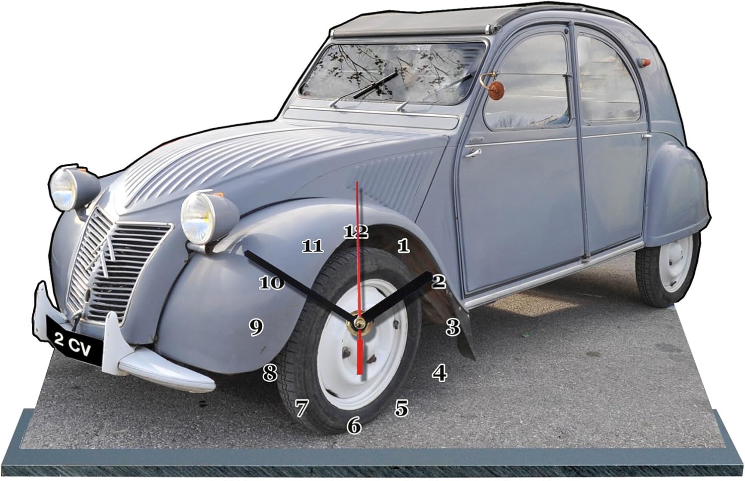 Estiloss Com Voiture Citroen 2cv Grise 1956 04 En Horloge Miniature Sur Socle Jeux Et Jouets Hobbies