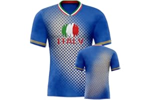 Ewucxo Men's Soccer Jersey Flag Polka Dot Pattern Uniforms Fashion Shirts Gifts for Soccer Fans Men S-3XL