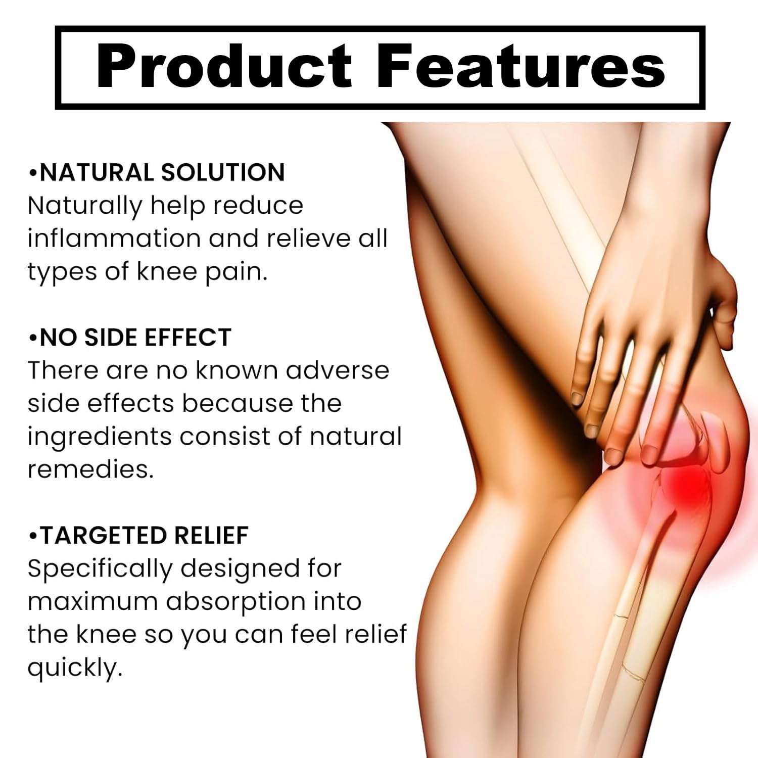 Kniepflaster Gegen Arthrose, Herbal Knee Patch für Knie, Nacken & Rücken Wohltuende Unterstützung bei Gelenksteifheit & Muskelbeschwerden (60 Stück) 5