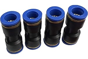 STEBER Fuel Line Connector Quick-Connect Hose Union fit for 3/16 OD (1/8 ID) Nylon Tubing Pack of 4