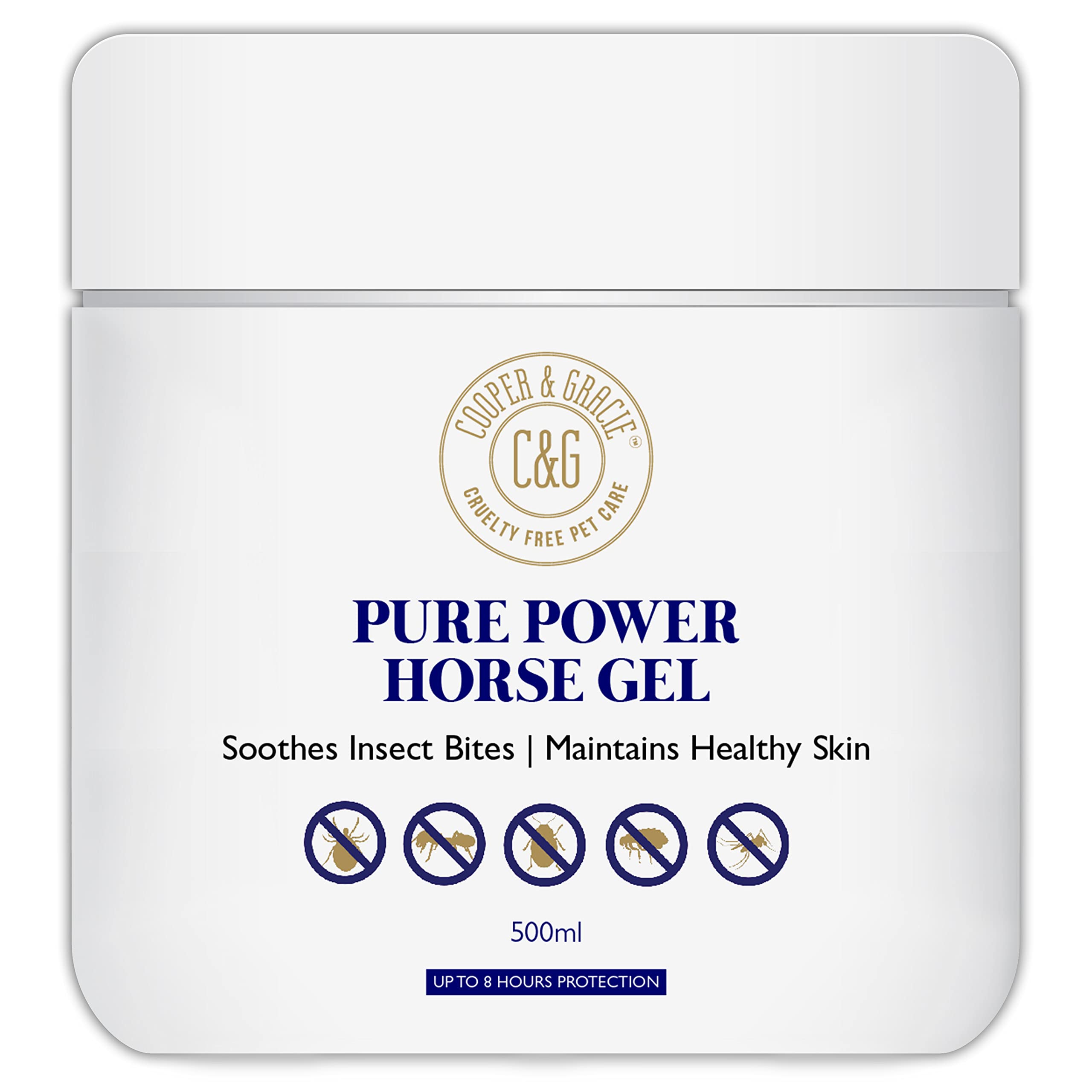 Pure Power Horse Gel 500ml – Powerful, Long-Lasting Itch-Free Formula Ingredients – Full-Strength Protection to Soothe and Relieve Bites and Skin Irritation