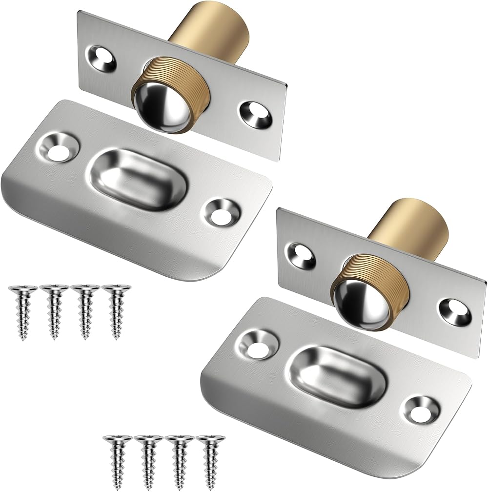 Jiayi Roller Ball Door Catches Adjustable Internal Latches 2 Pack Silver