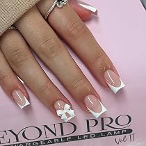 Amazon.com: White French Tip Press on Nails Square Medium Fake ...