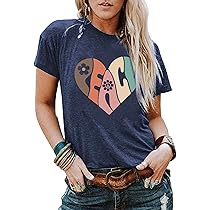 Peace Love Shirt Women 70s Hippe Shirts Soul Inspirational