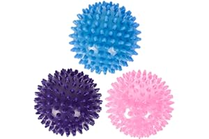 ZHAYAO 3 Pack Spiky Hard Massage Balls, Massager Rollers for Plantar Fasciitis,Muscle Soreness Massager Ball - Exercise, Neuro-Balance, Physical Therapy, 3 inches