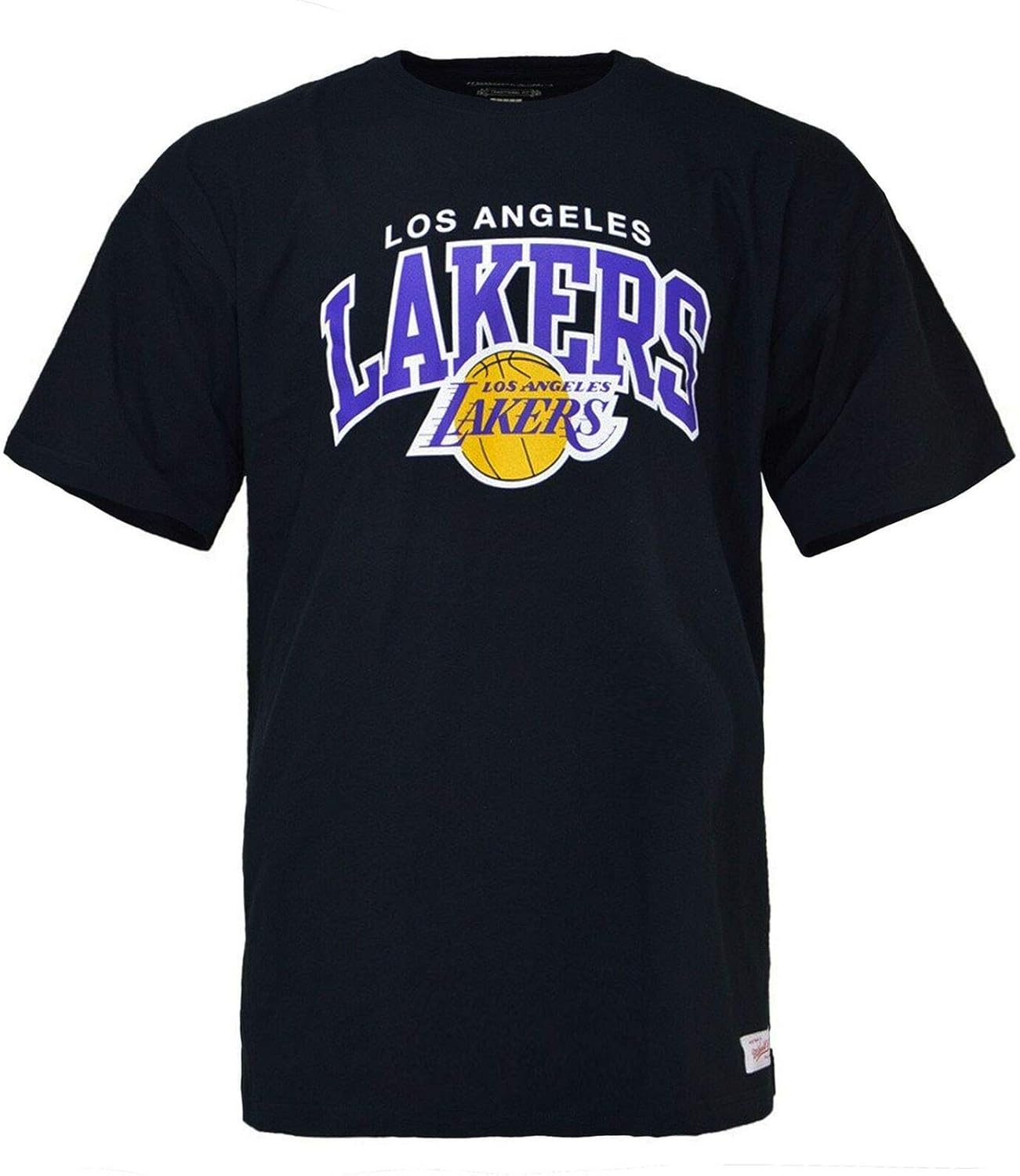 Mitchell Ness Mens Plain Black Short Sleeve Los Angeles La Lakers Nba Basketball T Shirt Amazon Co Uk Clothing