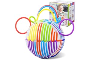 Keculf Upgraded 3D Sensory Activity Ball With 25 Strings, Diy Push Peel Sensory Activity Board, Sensory Fidget Toys for Autism Adhd Kids Adults Calming Stress, Travel-Friendly Toys Stress Relief Gifts