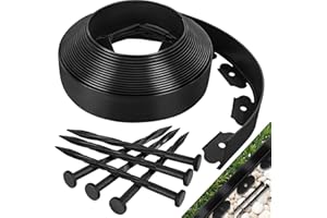 KIMKUSIA 40 Ft No Dig Garden Landscape Edging Borders 2.5 Inch Tall Flower Bed Lawn Edging Black Plastic Yard Grass Border Paver Edging for Landscaping