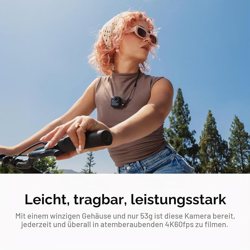 GO Ultra Nachtschwarz-Kleine 4K Vlogging-Kamera, Freihändig, POV-Kamera, 1/1,28"-Sensor, 53g leichte Unterwasserkamera, 156°FOV, 200min Akku, tragbare Action-Cam (Generalüberholt)