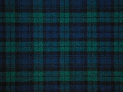 Designer Curtain Upholstery Fabric Blackwatch Wool Tartan Check