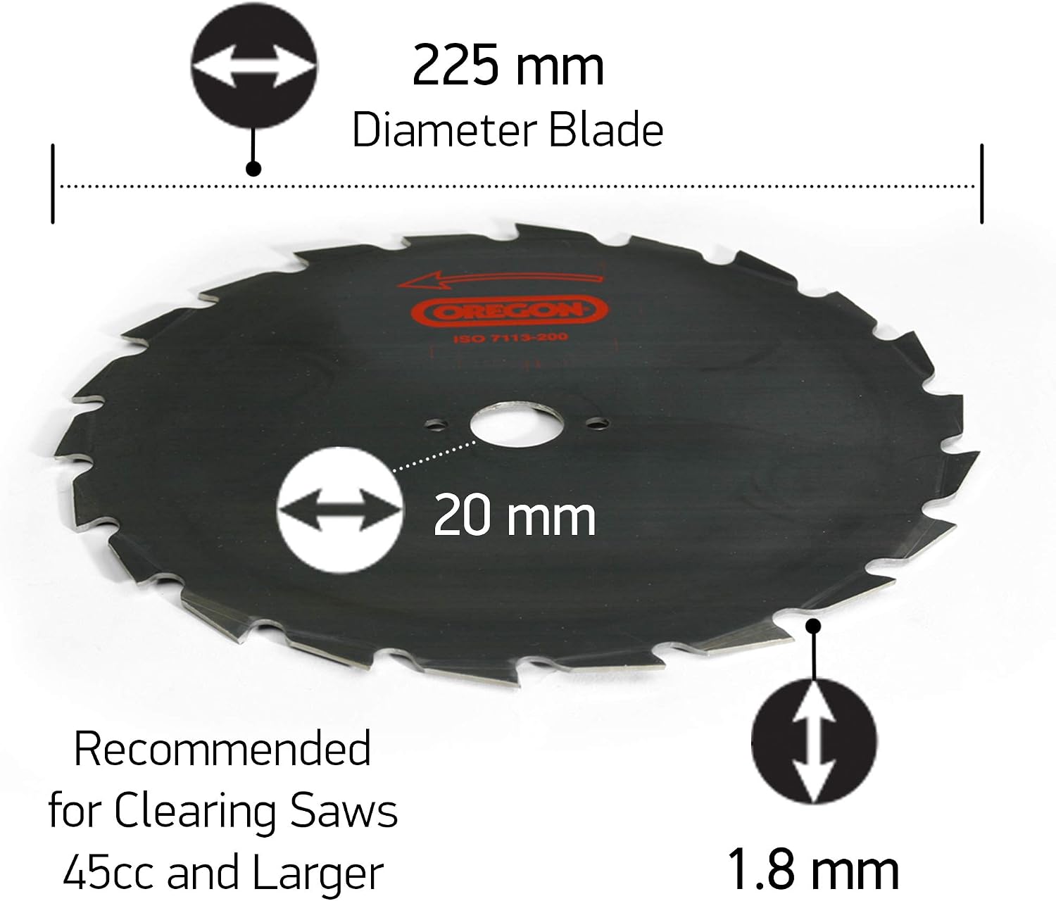 Oregon Brushcutter Saw Blade 225 mm, 20mm Centre Hole, for Cutting Thick Woody Vegetation including Stems & Thickets - Image 5