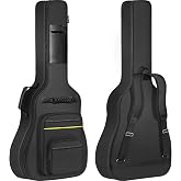 ANILD Acoustic Guitar Bag Guitar Case 40 41 42 Gig Bag | 0.35 In Thick Padding Water Resistant Dual Adjustable Shoulder Strap Back Hanger Loop with Anti-theft Pocket, Black