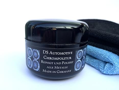 DS AUTOMOTIVE Chrompolitur Chrompolish + 1 Profi Mikrofaserpflegetuch im Set