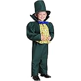 Fun Costumes Kid's Munchkin Mayor Costume & Top Hat | Boys Cosplay Outfit | Lollipop Prop Bundle Set XL Green