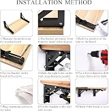 Quanerba Pack of 2 Folding Shelf Brackets 16in Heavy Duty Outdoor 80 kg view 7