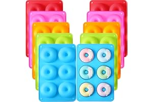 Mumufy 10 Pack Donut Pan Silicone Donut Mold Non Stick Silicone Doughnut Pan Heat Resistant Donut Molds for Baking Easy Clean