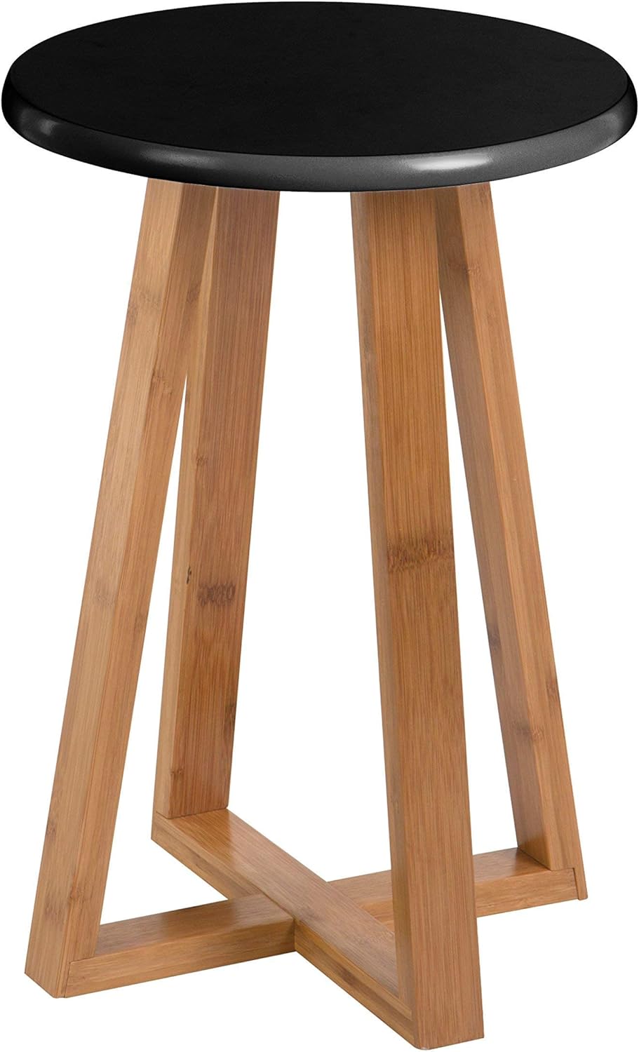 Premier Housewares Viborg Round Bamboo Stool - Black, 30x30x43 cm