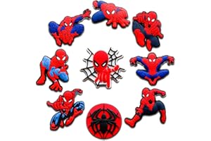 HEDBITOYO 9Pcs Cartoon Shoe Charms for Croc Clogs Sandals, Cute Shoe Decorations