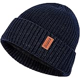 POONWEI Unisex Fleece-Lined Knitted Beanie Hat, Winter Warm and Fashionable Cuffed Cap for Men Women