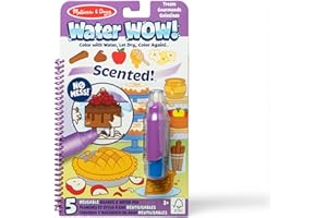 Melissa & Doug Scented Water Wow! Mess Free Coloring Book, Reusable Water-Reveal Activity Pad, Treats, Travel Toys, Party Favors, for Toddlers for Kids Ages 3+ - FSC Certified