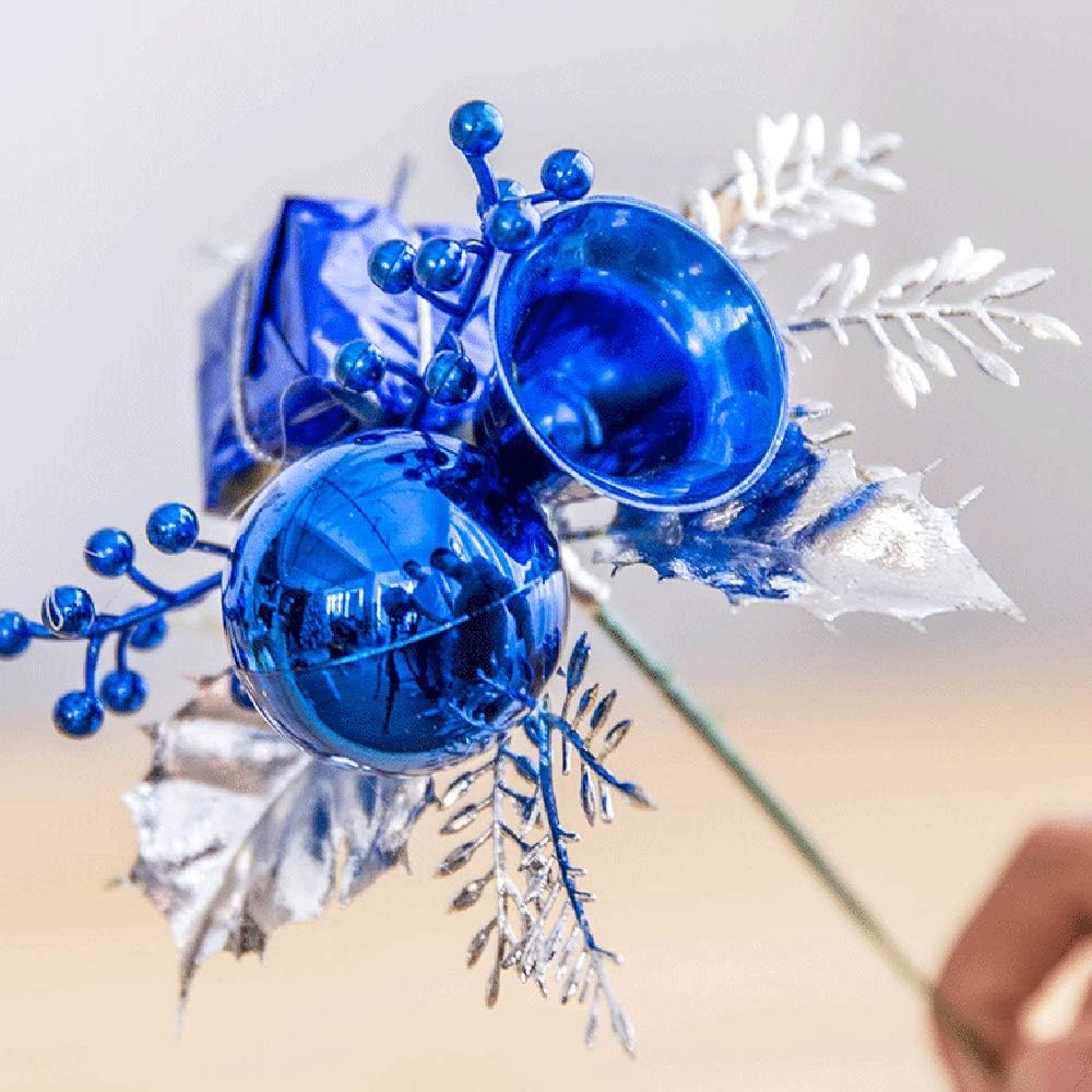 Amazon Com Nuxn 6pcs Glitter Christmas Floral Picks Artificial Pine Picksa With Holly Berries Artificial Christmas Flower And Leaf Christmas Baubles Set For Christmas Decoration And Home Decor Furniture Decor