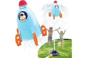Alloytop Water Sprinkler for Kids - Kids Outdoor Water Toys, Rocket Launcher for Kids with Launching Base, Science Stem Kits and Outside Summer Toys for Kids Ages 8-12 Birthday Gifts for Boys Girls