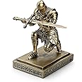Medieval Armored Warrior Wearing Outerwear Mobile Phone Stand Knight Pen Holder Desk Organizers Resin Bookends Paperweight With A Letter Opener For Desk Black - View #2