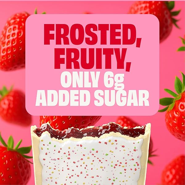 SMART TART TOASTER PASTRIES FROSTED STRAWBERRY – LOW SUGAR SNACKS, HEALTHY BREAKFAST PASTRY, ON THE GO SNACK, REAL FRUIT FILLING – ONLY 6G ADDED SUGAR – 12 COUNT