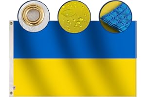 RHUNGIFT Premium Double Sided Ukraine Flag 3x5 Ft, Longest Lasting Oxford Nylon 210D | Quadruple Stitched Fly Ends|Ukrainian Flags 90x150cm House Decoration Banner