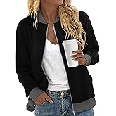 CRAZY GRID Women's Zip Up Jacket Casual Long Sleeve Sweatshirts Fall Coat Outerwear Windbreaker with Pockets S-XXL