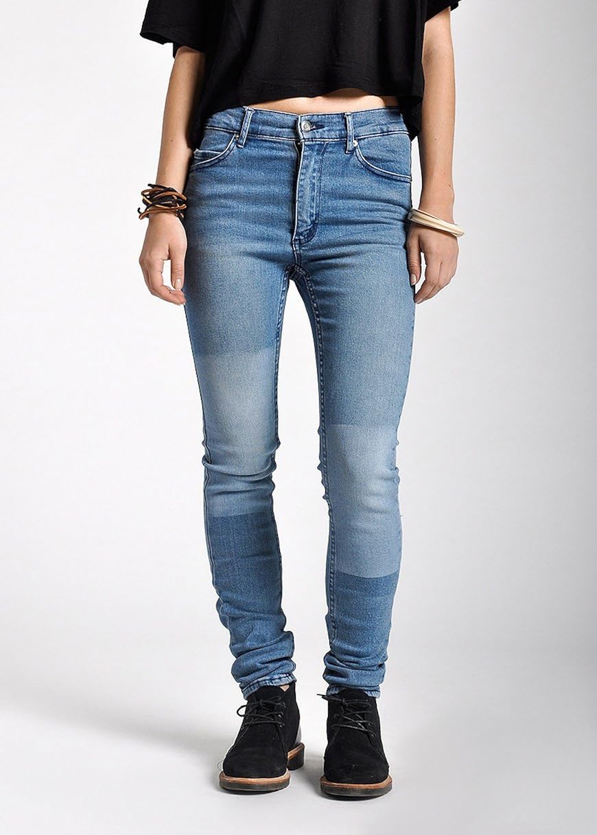 Cheap Monday Women's Second Skin Jean in Printed Patch Blue, 24 at