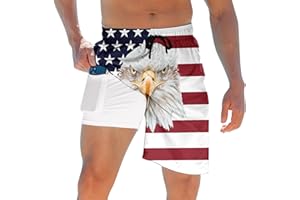 ALISISTER Mens Swim Trunks with Compression Liner Bathing Suit Summer Swimming Shorts