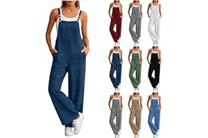 Women's Casual Cotton Linen Rompers Summer Wide Leg Jumpsuits Sleeveless Dressy Work Overalls Boho Beach Travel Outfits