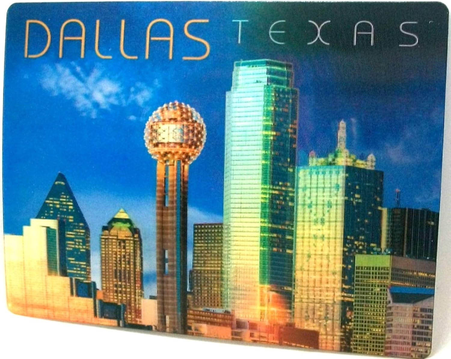 Amazon Com Dallas Texas Skyline With Reunion Tower 3d Postcard Kitchen Dining