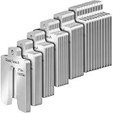 60PCS 304 Stainless Steel Shim Kit, 2" x 2" Slotted Assortment Box | 6 thicknesses for precise leveling, spacing, and alignment in machinery, repair, and installation tasks