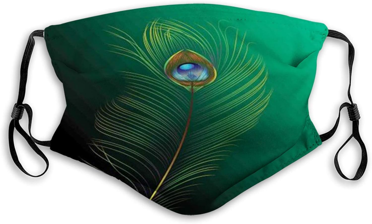Peacock Feather Vector Reusable Face Mask Balaclava Washable Outdoor
