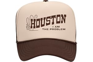 BROTHER TRUCKERS Houston I Am The Problem Trucker Hat | Vintage Cowboy Cowgirl Western Funny | Premium Mesh Foam Snapback Hat for Men & Women