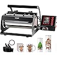 VEVOR Tumbler Heat Press Machine, 11-30oz Mug Press, Heat Up Fast and Even, Tumbler Press with Sublimation Paper, Tape and Gloves, Temp and Time Setting, for Sublimation Tumblers, Cups, Mugs, Black