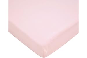 TL Care Fitted Mini Crib Sheet 24" x 38", Soft Breathable Neutral 100% Cotton Jersey Portable Sheet, Pink, for Boys and Girls, Fits Most Pack N Play and Mini Crib Mattresses