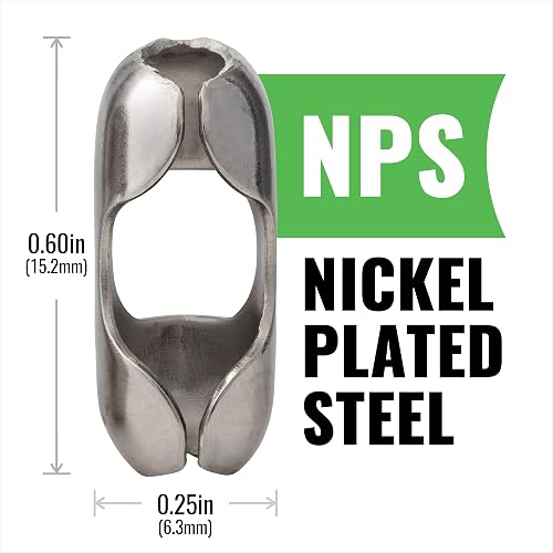 100 Pack #10 B-Type Connectors For Beaded Ball Chain – Nickel Plated Steel, Indoor Use, Made In USA – For Tags, Blinds, Displays
