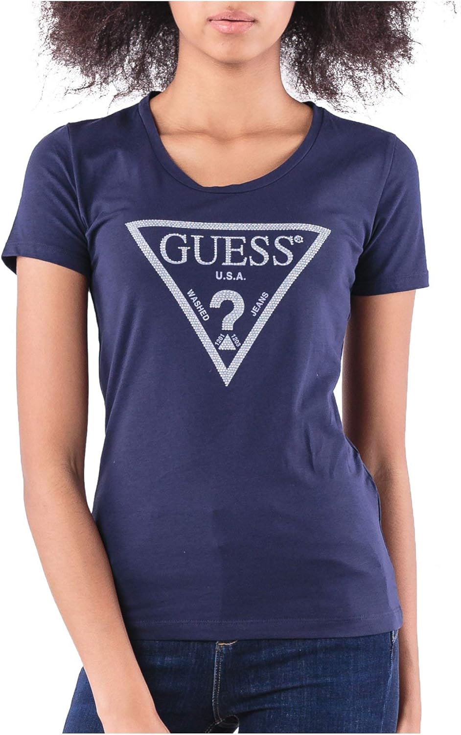 Guess TShirt Women XSmall Blue Amazon.co.uk Clothing