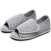 Urbancolor Women Adjustable Indoor Slippers Memory Foam House Shoes Open Toe Diabetic Slipper Arthritis Edema Extra Wide Shoes