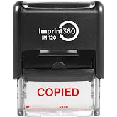 Supply360 AS-IMP1103R - COPIED Stamp with By: &amp; Date:, Red Ink, Heavy Duty Commerical Self-Inking Rubber Stamp, 9/16" x 1-1/2" Impression